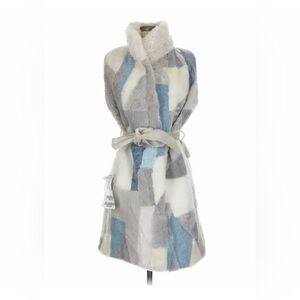 Wolfie Multicolor Riny Shearling Long Vest Size Small